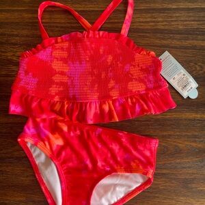 Cat & Jack Red & Orange 2-Piece Swimsuit - NWT
